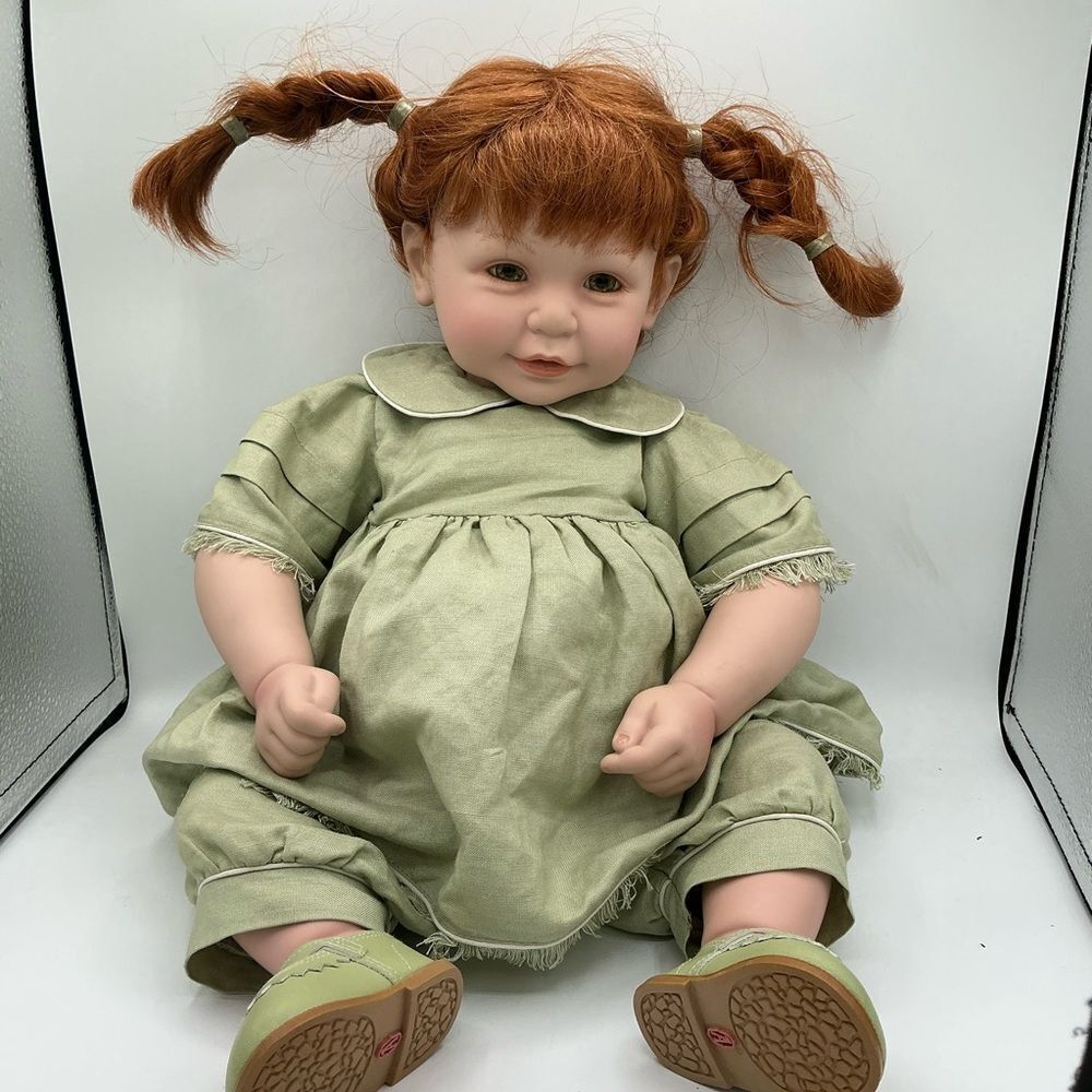 ADORA Red-Haired 20” real life Doll with green eyes in Green Dress and shoes